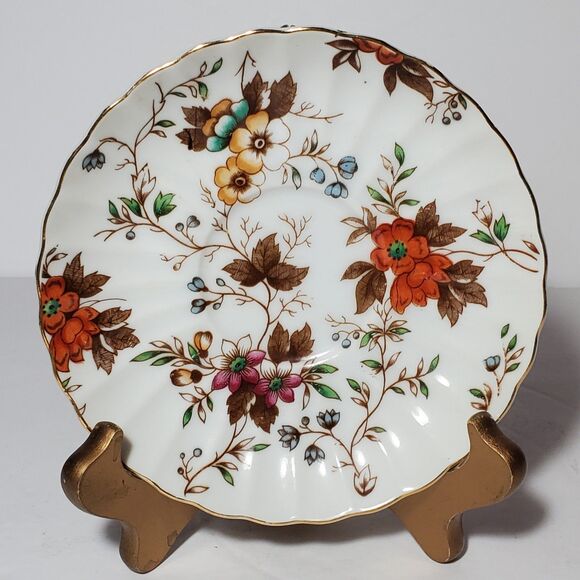 Norcrest Teacup and Saucer Orange Yellow Pink Flowers - Picture 11 of 11